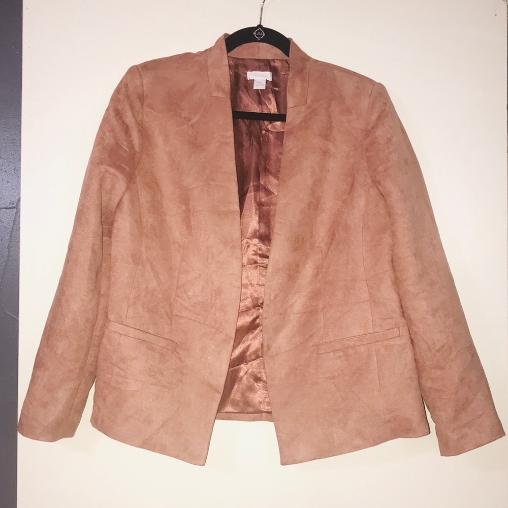 Nwot Chico Size 1 Blush No Button Open Blazer - image 1